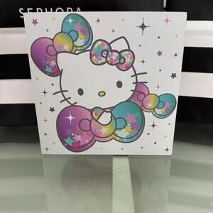 Hello Kitty Bows And Stars Multicolor Wooden Wood Sign